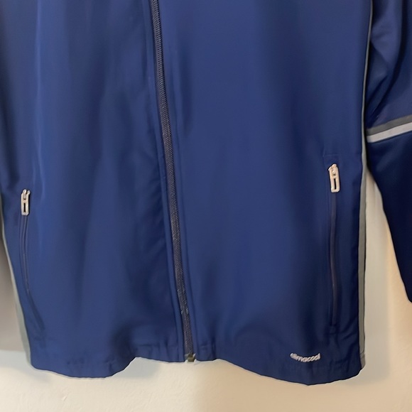 Adidas Climacool blue medium long sleeve zipper up jacket, rear air vents - Picture 2 of 11